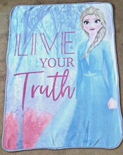 Frozen 2 ELSA-Live Your Truth Soft Plush Disney Throw Blanket 40x50 Ships Free