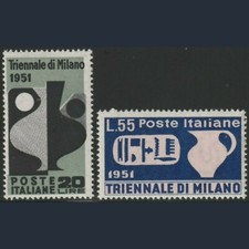 1951 Repubblica Italiana Triennale Milano n. 666/667 MNH Nuovi Integri Centrati