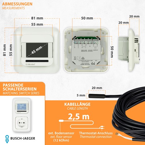 OCD4 OJ Electronics Digital Thermostat Raumthermostat Fußbodenheizung Raumregler - Bild 4 von 10