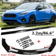 For Subaru Impreza Black Front Bumper Lip Spoiler Splitter Side Skirts