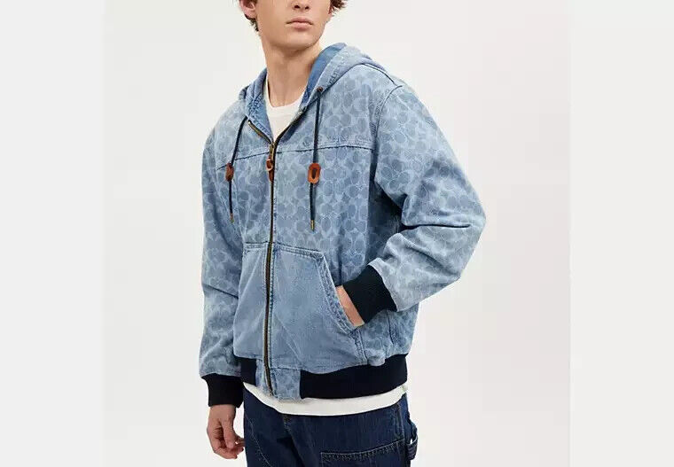 Coach Signature Denim Hooded Zip Up Jacket CQ880 | eBay Coach Signature Denim Hooded Zip Up Jacket CQ880 | eBay