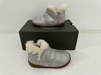TIMBERLAND BOOTS TREE SPROUT TODDLER SILVER BOOTIES TB0A2AC6-040 TIMBS Winter