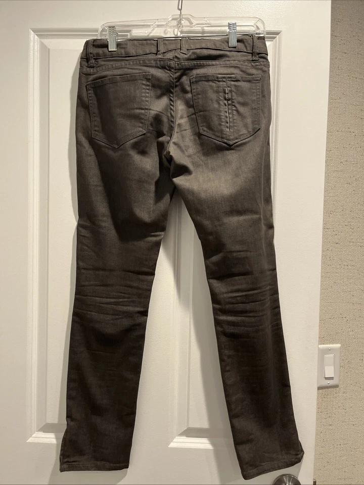 Pantalones de mezclilla para mujer Suzy Radcliffe ajustados grises con cremallera al tobillo talla 28 Foto 2 de 4