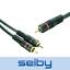 thumbnail 1 - 3m Subwoofer Cable 1RCA to 2RCA Y Splitter Shielded Audio Lead Cord