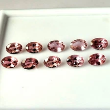 6X4 mm Oval Natural Faceted Pink Color Tourmaline Wholesale Gemstone 10 Pieces