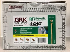 GRK Fasteners RT Composite No. 9 X 2-1/2" L Star Coated Reverse Screws 2900 pk