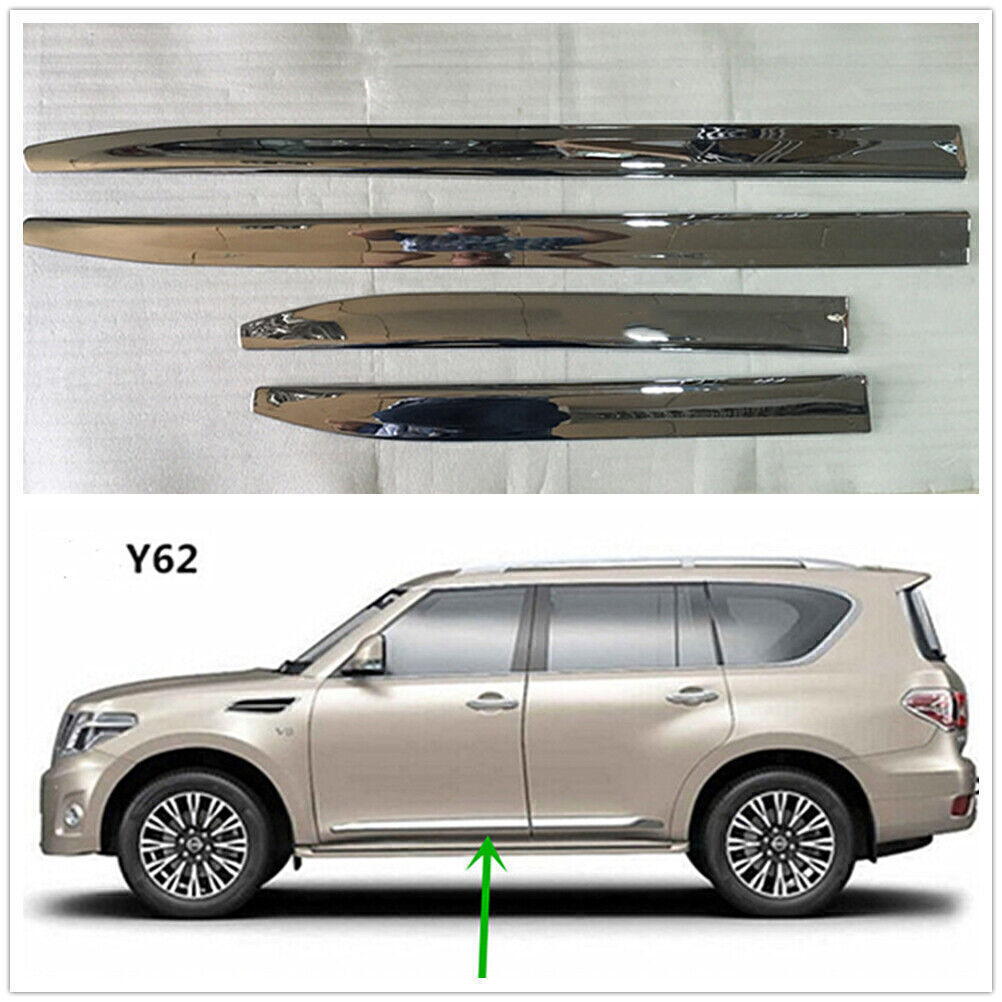 Car Chrome Door Side Molding Cover Trim Kit For Nissan Patrol 20102017
