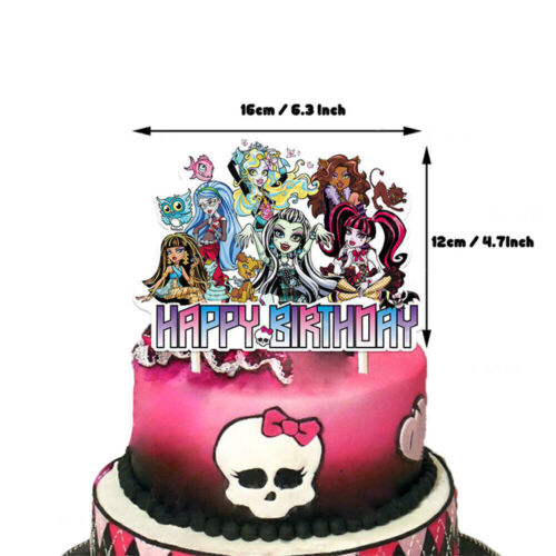 Suministros de fiesta de cumpleaños para niños con temática Monster High adornos pancarta globos decoración - Imagen 5 de 7