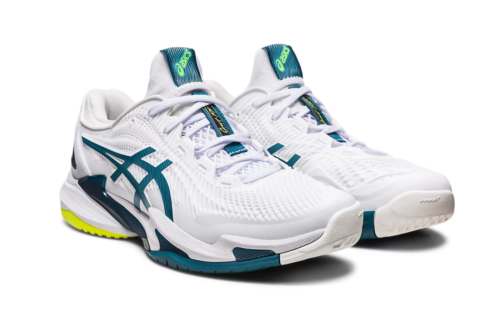 Brand New Boxed Asics COURT FF 3 FF3 UK10 White / Gris Blue Mens Tennis Shoe - Picture 1 of 5