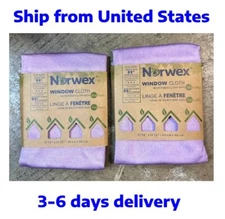 2 COUNTS (2 Pieces) Norwex Window Cloth - Purple - FAST FREE SHIPPING