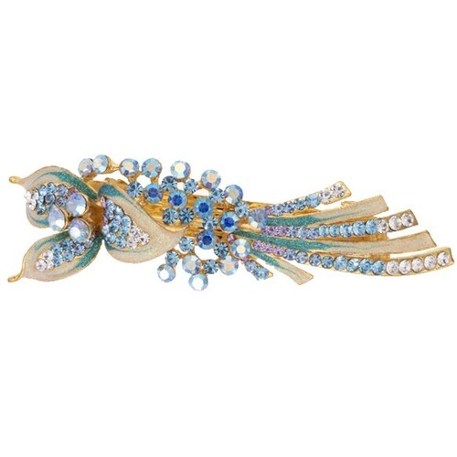 Vintage Enamel Butterfly Barrettes Pair Gold Tone Hair Clips Cloisonne Style‎ Cloisonne barrettes vintage gold - Gem main image 2