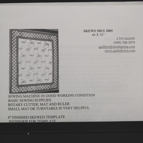 Wavy Checkered Quilt Pattern + Acrylic Template - 44x52 Skewed Checks Farmhouse - Picture 4 of 5