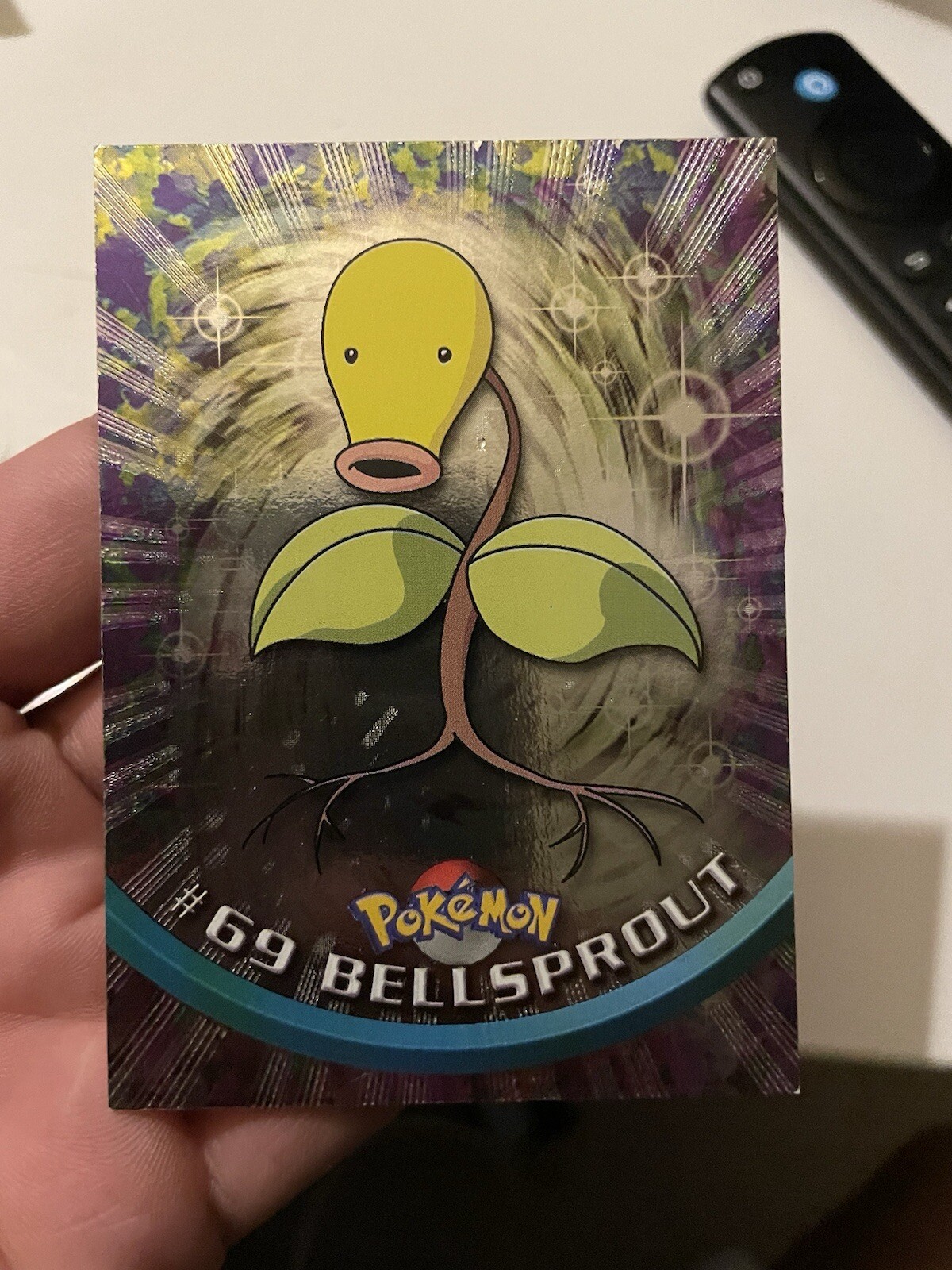 Bellsprout #69 TOPPS Pokemon Card - Smooth, Rainbow Holo Foil