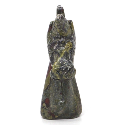 3" Unicorn Head Natural Gem Dragon Bloodstone Crystal Carved Healing Figurine #3 - Picture 3 of 6