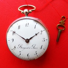 Ben Tenuti " Breguet " Tasca, Inibizione Dell'Alberino ,Argento, Funziona, Circa