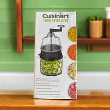 Cuisinart Food Vegetable Fruit Spiralizer Hand Crank 3 Cutting Options 4 Cup