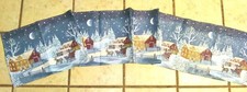 Christmas Winter Country Village Scene tapestry table runner 13" x 66"