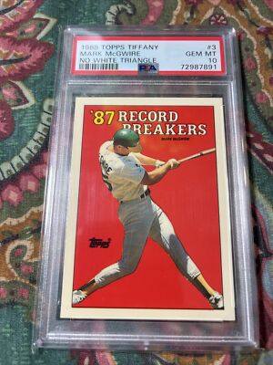 1988 TOPPS TIFFANY MARK McGWIRE (87 Rc Record Breaker) PSA 10 RARE POPULATION