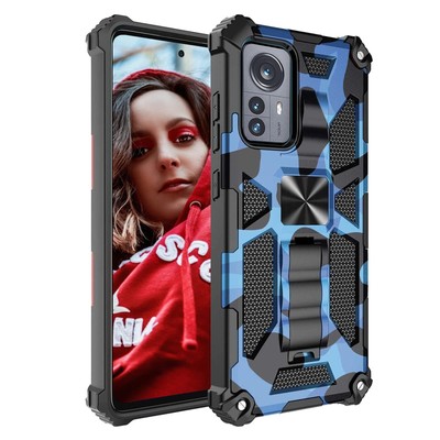 NEINEI Hülle für Xiaomi 12T/12T Pro 5GTarnung Farbe PC/TPU Silikon Bumper Kra...