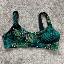 Unbranded Swimwear Bikini Top Womens Large Green Floral Tropical Summer Beach