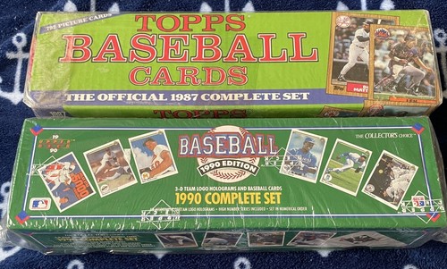 2 COMPLETE Baseball Factory Sealed SETS-1987 Topps + 1990 U.D. Baseball Unopened