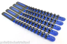 5 GOLIATH INDUSTRIAL 3/8" ABS PLASTIC SOCKET RAIL HOLDER ORGANIZER BLUE SR38BB