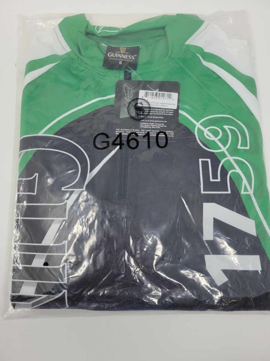 Guinness Cycling Zip Neck Jersey with Rear Pocket (Green Guinness Cycling Zip Neck Jersey with Rear Pocket (Green