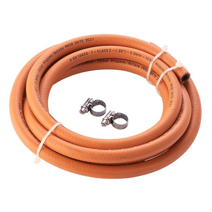 Official Calor 3m 4.8mm High Pressure Gas Hose&2 Jubilee Clips -5 Year Guarantee
