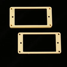 Set of 2 Humbucker Pickup Mounting Rings /bridge and neck/ ,Flat bottom Cream