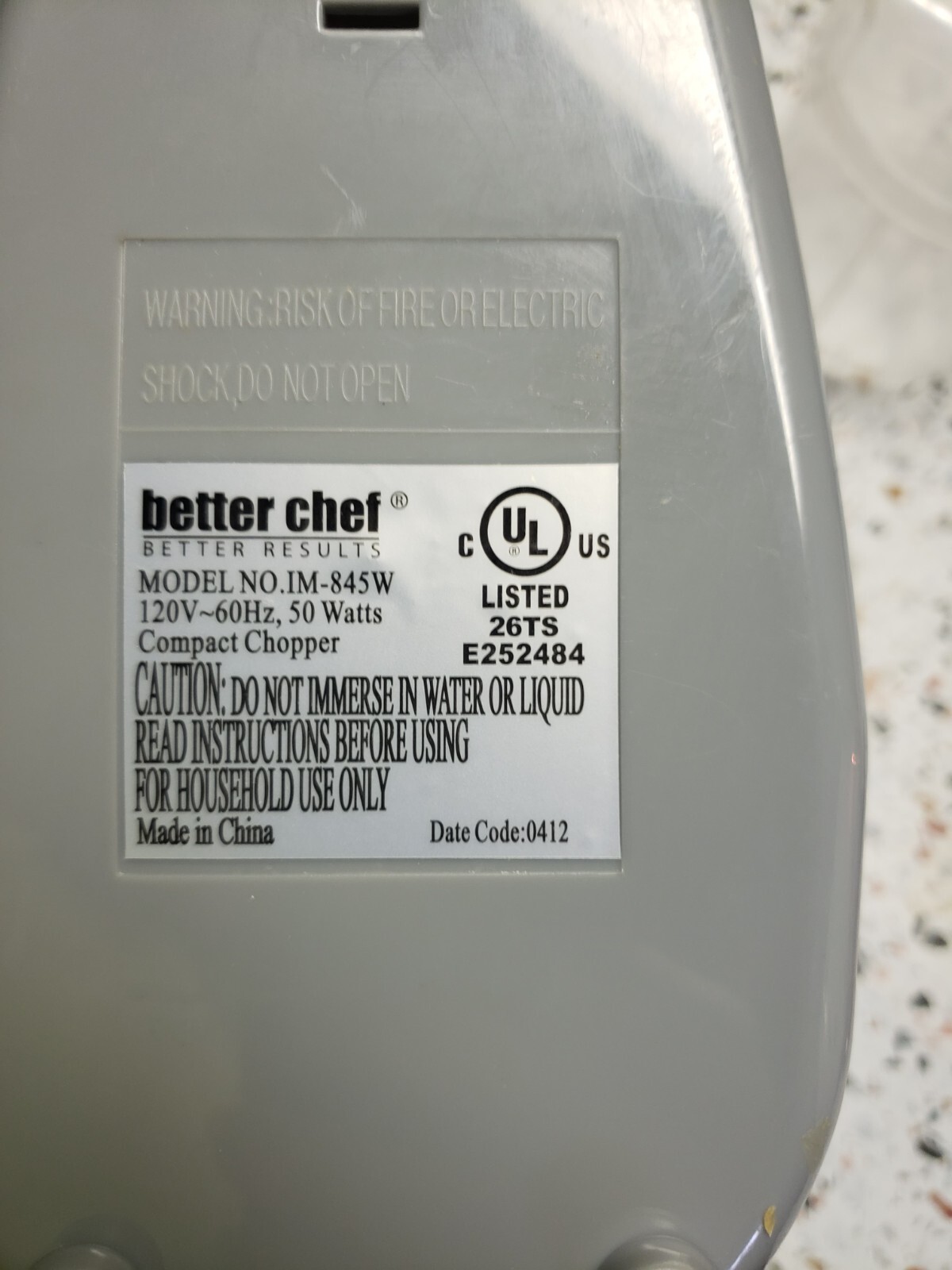 Better Chef Better Results Compact Chopper and Container (IM-845W)&nbsp;