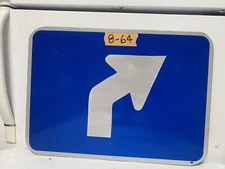 Road Street Traffic Sign Authentic Real Blue 45 Degree Right 21" X 15" 8-64