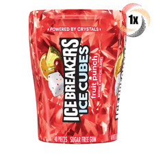1x Bottle Ice Breakers Fruit Punch Ice Cubes 40 Pieces Each Sugar Free