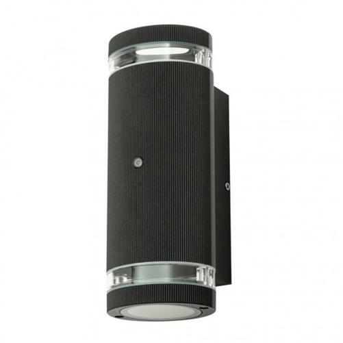 Litecraft Holme Up & Down Outdoor GU10 Wall Light With Photocell Sensor - Black