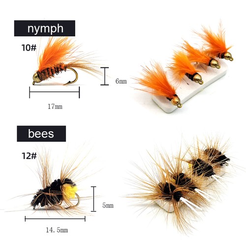 Trout Salmon Fly Fishing Flies Assortment Tackle box with 64 Fly Fishing Flies - Picture 6 of 10