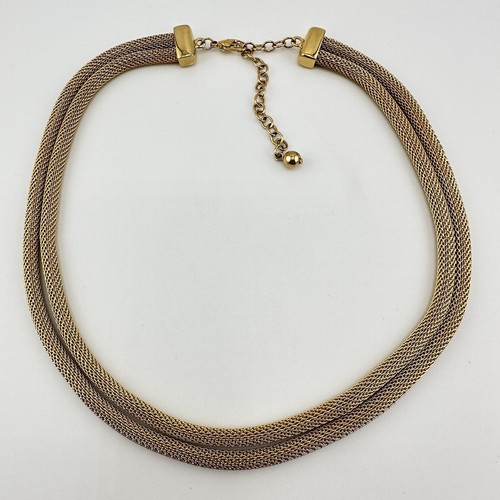 RoAn Vintage Style Double Strand Tube Chain Gold Tone 20” Necklace - Picture 3 of 7
