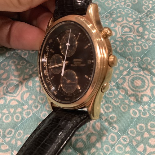 Vintage 1990 SEIKO GMT World Timer Mens Quartz Watch Gold Alarm Date Chrono - Picture 4 of 10