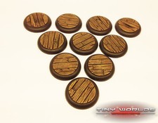 30mm Round Lipped Wood Plank / Ship Decking Resin Bases Warmachine Compatible Li