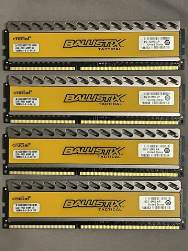4x4GB Crucial Ballistix Tactical DDR3 1600mhz BLT4G3D1608DT1TX0.16FMR