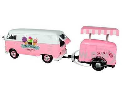VOLKSWAGEN T1 DELIVERY VAN W/ICE CREAM TRAILER 1/24 DIECAST BY