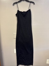 Lillusory Black Maxi Dress Sleeveless Spaghetti Strap Evening Party Large