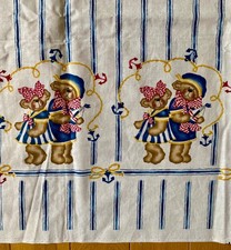 LAST 7/8yd VTG DAISY KINGDOM BEACH BEARS DOUBLE BORDER PRINT FABRIC combine ship