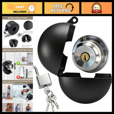 Door Knob Lockout Device with Padlock - Prevents Handle Turning, Stainless Steel