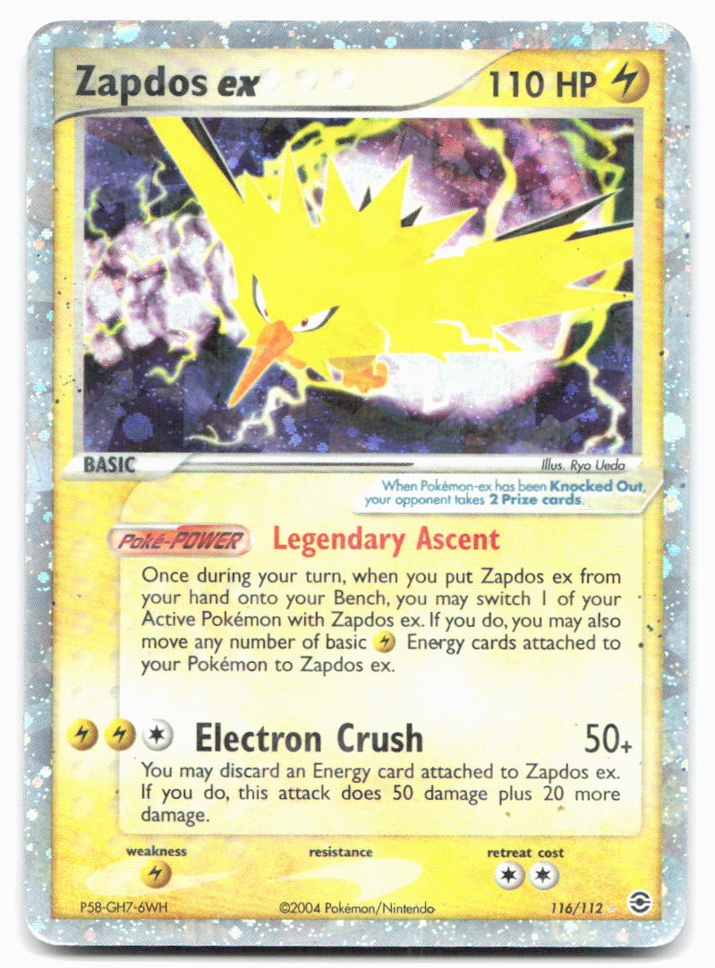 Zapdos ex Secret Rare FireRed & LeafGreen 116/112 HP