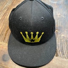 Port Authority Black Fitted Cap Stylish Comfortable Embroidered Crown Hat L/XL