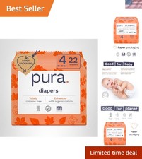Sustainable Size 4 Eco-Friendly Diapers - 22 Count, 12 Hours Leak Protection