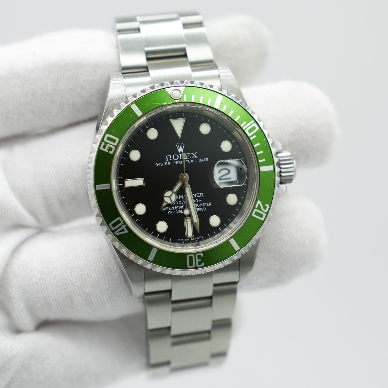 Rolex Submariner Date 40mm KERMIT Green Stainless Steel 16610LV