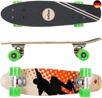 FunTomia Mini-Board Cruiser Skateboard 57cm aus 7-lagigem kanadischem Ahornholz