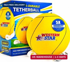 Tetherball Game Set - Soft-Touch Tether Ball with 2 Reinforced Attached Ropes -