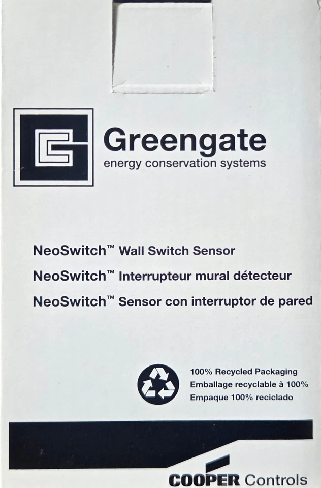 Cooper Greengate NeoSwitch Wall Switch Sensor VNW-D-1001-MV-W - Image 3 of 4