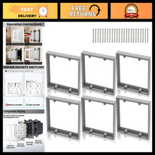 6 Pack Two Gang Gray Outlet Box Extender, 0.5" for Junction Boxes Switches, 24